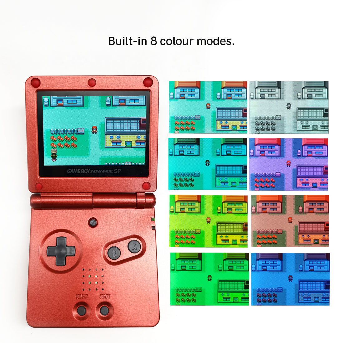 GBA SP Laminated HD 720 x 480 IPS LCD Backlight Mod (Hispeedido)