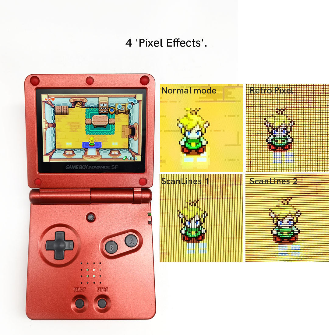 GBA SP Laminated HD 720 x 480 IPS LCD Backlight Mod (Hispeedido)