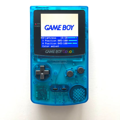 Clear Blue Laminated Backlit Game Boy Color