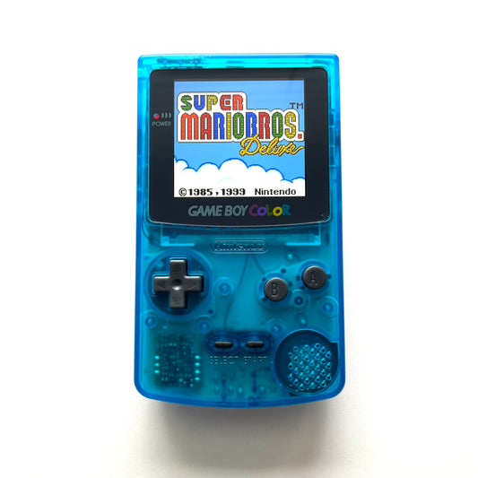 Clear Blue Laminated Backlit Game Boy Color