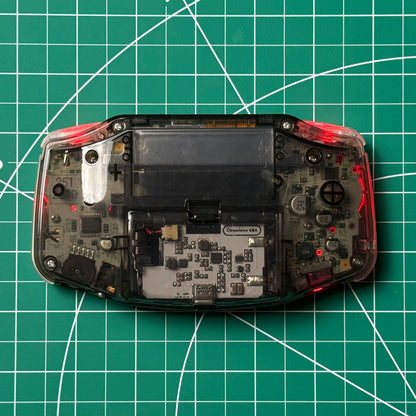 Modded Game Boy Advance - Clear Black & Red