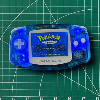 Modded Game Boy Advance - Clear Blue & White