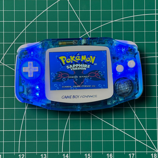 Modded Game Boy Advance - Clear Blue & White