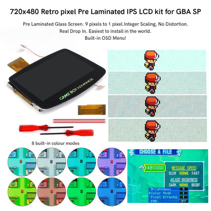GBA Laminated HD 720 x 480 IPS LCD Backlight Mod (Hispeedido)